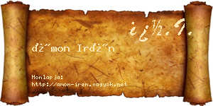 Ámon Irén névjegykártya